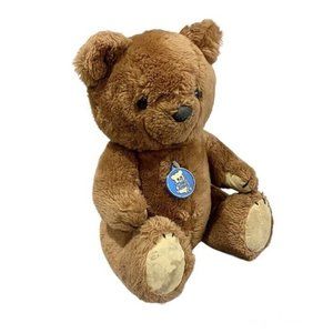 Vintage R. Dakin Brown Teddy Bear Plush Jointed Arms Legs 1981 Blue Tag